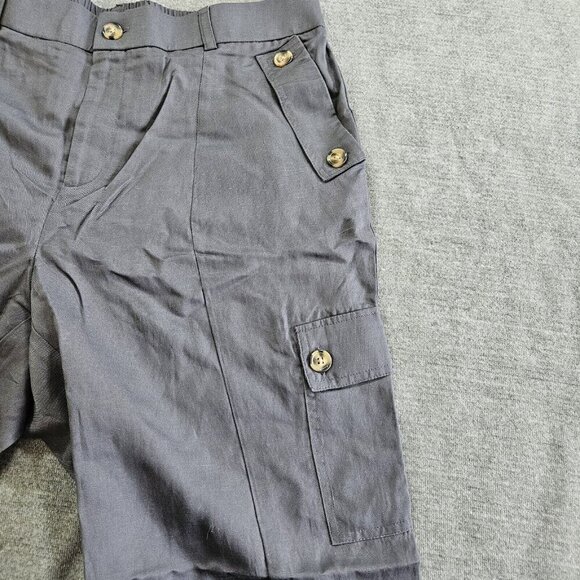 Torrid Pants Womens 14 Tall Charcoal Gray Linen Blend Cargo Tapered Pockets - Picture 11 of 14